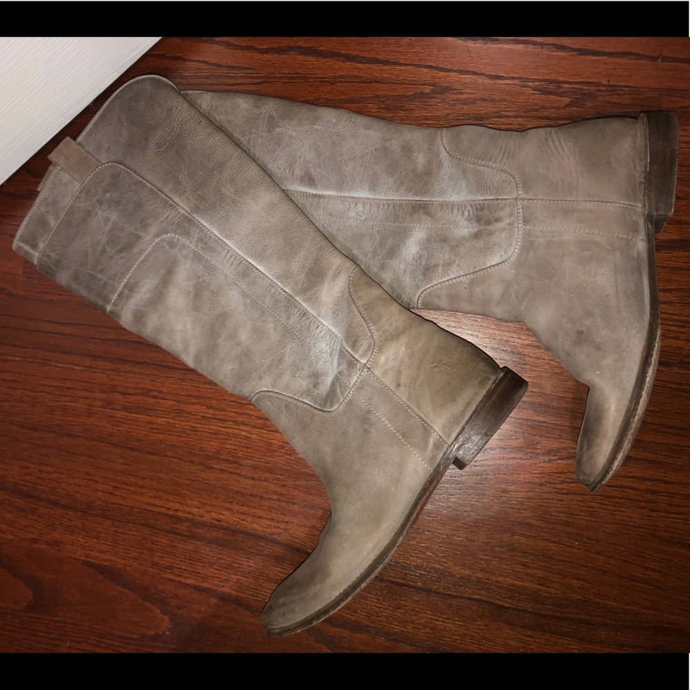 Frye Tall Grey Leather Boots